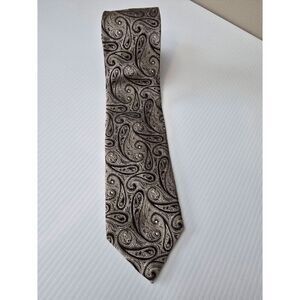 Mens Chaps Tie Black Gold Pailsey